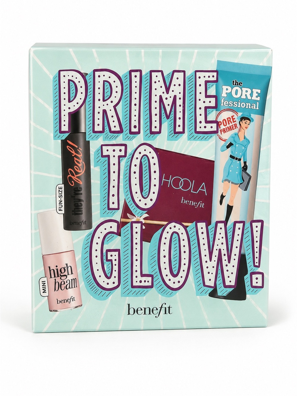 Benefit Prime to Glow Makeup Gift Set POREfessional Hoola High Beam They’re Real